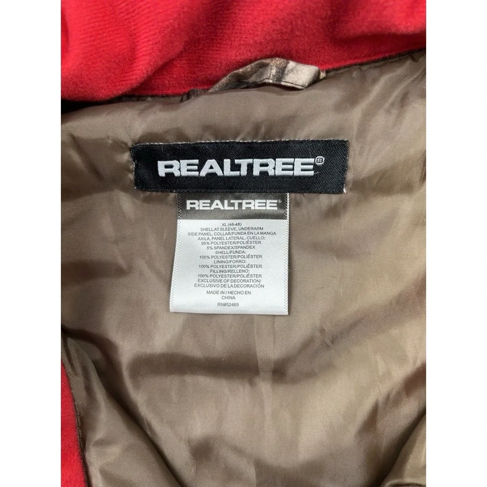Realtree Xtra Hunting Jacket Mens XL Camo Red Brown Soft Shell Full Zip Coat‎